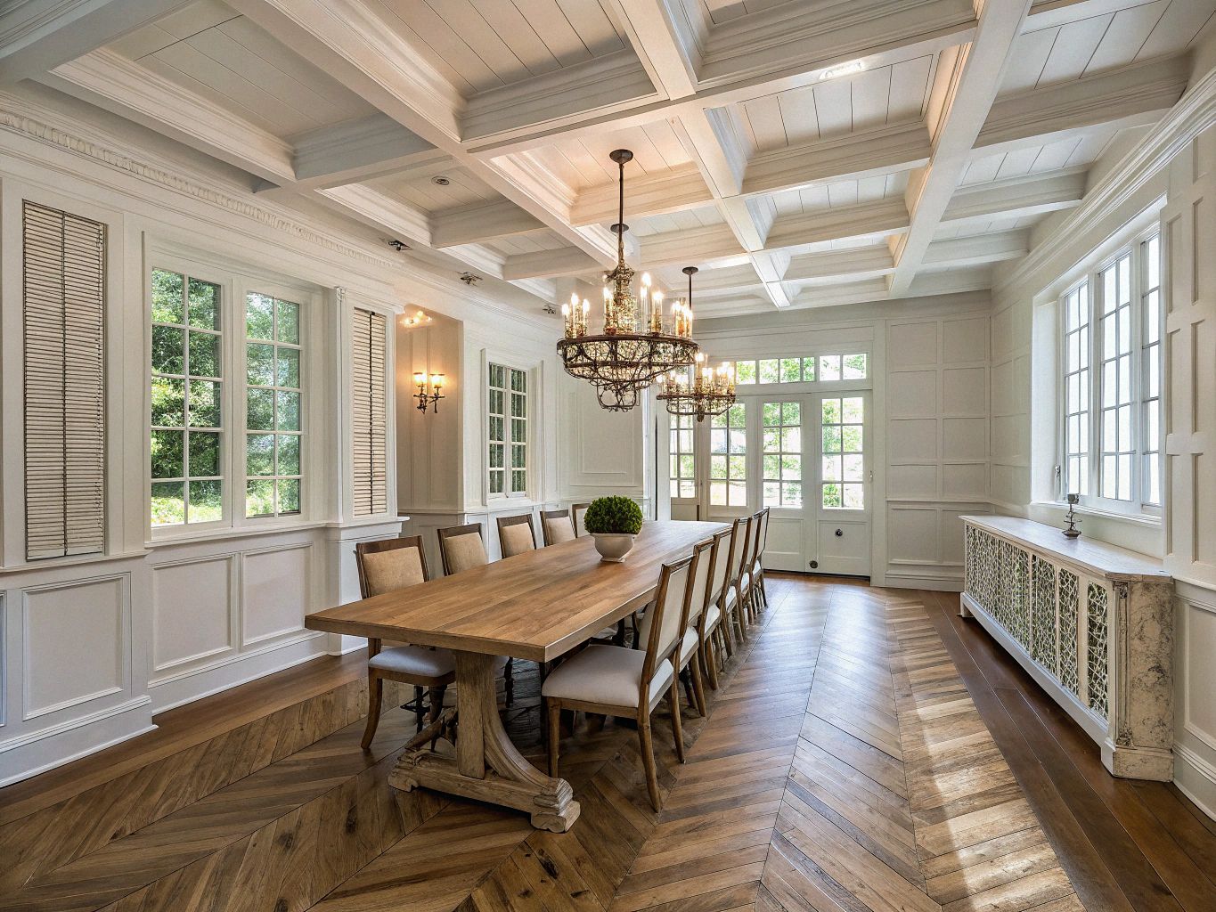 modern-colonial-revival-style-dining-room-with-wid